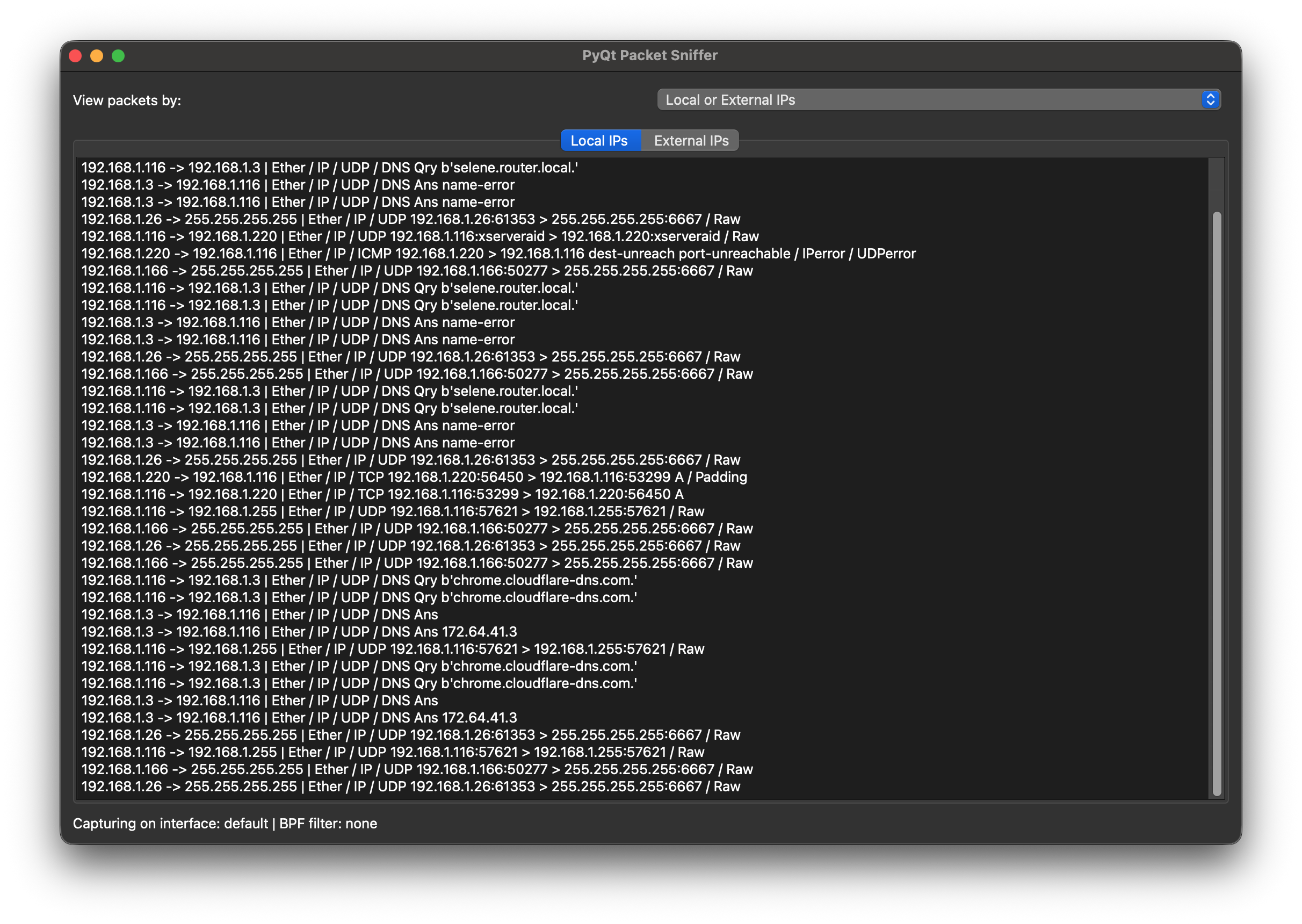 Вкладка фільтрів за IP